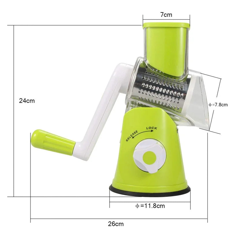 Râpe Rotative Manuelle 3-en-1