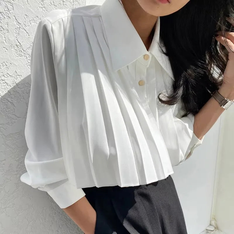 Blouse Noire Plissée