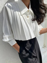 Blouse Noire Plissée