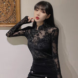 Chemise Sexy en Dentelle Noire