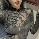 Chemise Sexy en Dentelle Noire