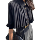 Blouse Noire Plissée