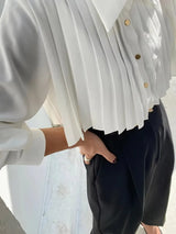 Blouse Noire Plissée